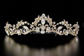 Gold Wedding Tiara Vine Design With Rhinestones Bridaljewelry Gold Wedding Tiara Hair Jewelry Wedding Tiara