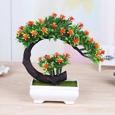 Creative Bonsai Tree Artificial Plant In Square Pot For Home Office Decor Indoor Homed Artificial Plant Wall Artificial Plants Decor Artificial Plants Outdoor