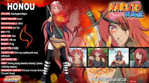 Honou S Info Card By Thefireofhonou On Deviantart Naruto Character Info Anime Naruto Naruto