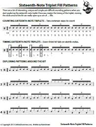 In this case, the tablature indicates the rhythmic information and note durations as. Sixteenth Note Triplet Fill Pattern Sheet Music Onlinedrummer Com