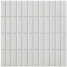 Expect crisp definition, bold colours and limitless scope for creativity! Skid Resistant Unglazed Porcelain Mosaic Tile Sheet London 3 X1 Rectangle Bright White Box 9 7 Sq Ft Mosaic Tile Sheets Mosaic Tiles Porcelain Mosaic Tile