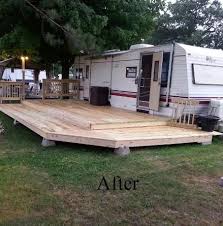 Image Result For Build A Deck On Camper Trailer Deck Building A Deck Campsite Decorating