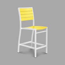 Polywood A101 13le Lemon Euro Counter Height Side Chair With Satin White Frame Side Chairs Comfortable Furniture Polywood