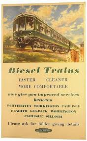 Diesel Trains Faster Cleaner More Comfortable British Railways Barber Travel Posters Vintage Travel Posters Railway Posters