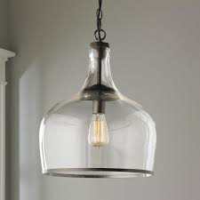 Pickup at store eligible (85) Reproduction Glass Cloche Pendant Glass Pendant Light Cottage Lighting Farmhouse Kitchen Lighting