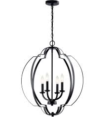Kichler 42138bk Voleta 4 Light 22 Inch Black Large Foyer Pendants Ceiling Light Large