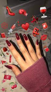Maroon Coffin Nails Red Acrylic Nails Maroon Acrylic Nails Maroon Nails