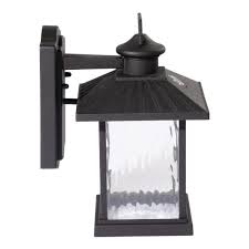 Hampton Bay Lumsden 7 In Black Outdoor Integrated Led Wall Lantern Sconce With Photocell Ntsw7300l30blpc The Home Depot