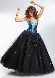 Black And Blue Ombre Prom Dress Ball Gown Sweetheart Long Black Tulle Silver Turquoise Blue Ombre Beaded Prom Dress Gowns Ball Dresses Gowns Dresses