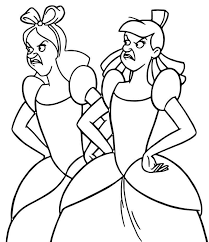 Cinderella Lady Tremaine Anastasia Drizella And Lucifer Coloring Pages 04