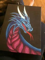 Fantasy Dragon Wall Art Dot Painting Etsy Dragon Wall Art Dragon Art Art
