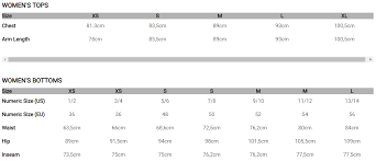 fox size chart