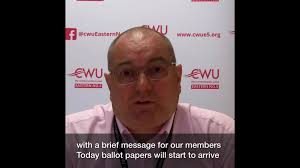Eastern No5 Branch Secretary Andy Beeby asks all CWU members to vote yes in  the industrial ballot #imvotingyes