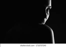 Beautiful Woman Silhouette Dark Black Photo Stock Photo 1710737245 |  Shutterstock