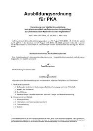 Die deutscher apotheker verlag dr. Ausbildungsordnung Pka Stand 01 08 1993