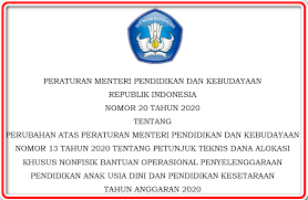 Check spelling or type a new query. Permendikbud Nomor 20 Tahun 2020 Revisi Juknis Bop Paud