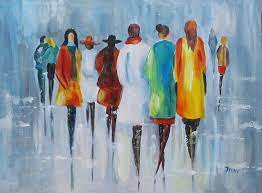 Walking People Original Oil Painting Figurous Painting Abstract Painting Unique Painting Painting Oil Painting Abstract Painting People