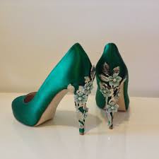 Harriet Wilde Marina Closed Sakura Dyed Green With Green Flowers Sapatos Acessorios Joias
