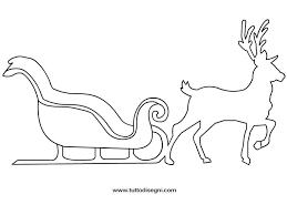 Sagoma Slitta Con Renna Da Colorare Tuttodisegni Com Slitta Di Natale Natale Slitta