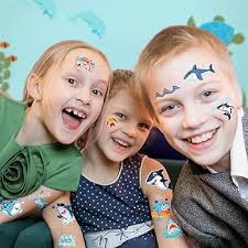 Amazon.com : Shark Temporary Tattoo for Kids-100+ Metallic Style Underwater  Animals Cute Fake Tattoo Ocean Sea Creature Waterproof for Girls Boys Body  Face Tattoos Stickers Beach Birthday Party Favors Decorations : Beauty
