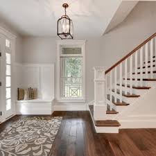 Light gray walls with white trim and wood floors. Gray Wall White Trim Houzz