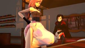 Preview of a gif available now on Subscribestar: t.co78MOe5GZvm  Neo stuffs Yang and her pamps and lets Ruby watch as she struggles to get  out