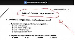 Soal Seleksi Osn Ipa Sd Tingkat Kecamatan Sekolahdasar Net