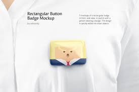 You can change the color of background and the backside of the pin button by using adjustment layers. Rectangular Button Badge Mockup In Product Mockups On Yellow Images Creative Store