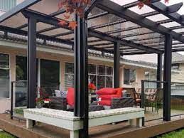 Adjusted metal handle for manual closing and opening. Patio Covers Deck Covers Aluminum Patio Covers
