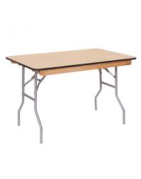 Whether you need a round wooden folding table for a catering event or folding tables and chairs for your backyard, eventstable is the #1 choice for folding banquet tables of all shapes, sizes, and colors. 4 Foot Banquet Wood Folding Table Vinyl Edging For Sale