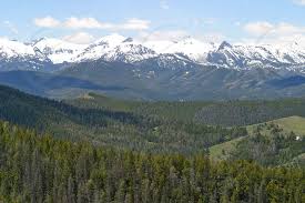 Mountain Landscape Mountain Landscape Snow Capped Mountains Pine Trees Sky Blue Blue Sky Clouds By Jay Grammond Photo Stock Snapwire