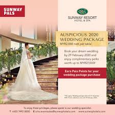 Start your search by location. Sunway Pals Promotions Auspicious 2020 Wedding Package