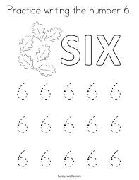 Practice Writing The Number 6 Coloring Page Twisty Noodle Writing Numbers Numbers Preschool Writing Numbers Kindergarten