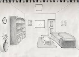 A One Point Perspective Interior Sketch For Class Perspective Room One Point Perspective 1 Point Perspective
