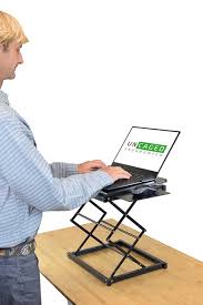Manual standing desks, on the other hand, have different kinds of cranks to put the table into a higher position. Computers Tablets Networking Small Ergonomic Laptop Standing Desk Converter Riser Compact Sit Stand Up Topper Stands Holders Car Mounts