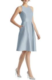 Women S Alfred Sung High Neck Satin Cocktail Dress Size 0 Pink In 2020 Satin Cocktail Dress Midi Cocktail Dress Nordstrom Dresses
