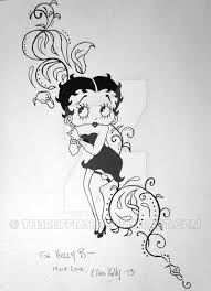 Grey ink biker betty boop tattoo design. Betty Boop Tattoo Design Idea By Th3ruffian