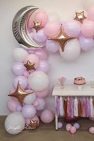 Moon And Star Balloon Garland Kit Purple Pink And Rose Etsy Girl Shower Themes Moon Baby Shower Baby Girl Shower Themes