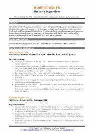 Sample resume pdf file creative images. Security Supervisor Resume Samples Qwikresume