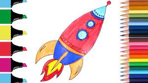 It might help to draw one and get it right and then draw a line across the rocket at the top and bottom to keep the other two the same. How To Draw Rocket Ship Step By Step For Kids Easy Youtube