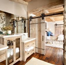Because the closet and bathroom were both on the same wall we thought it would be fun to place the doors on one rail. 35 Mesmerizing Farmhouse Bathroom Decor For Your Home