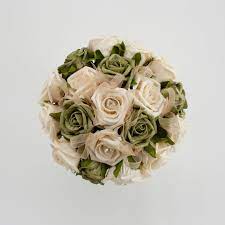 Green Cream And Gold Bridal Posy Pretty Wedding Bouquet Wedding Theme Colors Cream Bouquets