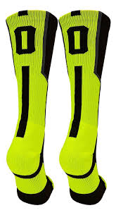 Black And Yellow Baseball Socks Player Id Black Electric Green Custom Jersey Number Crew Socks Pair Product Features Sold As A Pair Matc Custom Sports Socks Basketball Socks Baseball Socks
