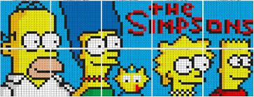 Coloring bart simpson coloring pages. The Simpsons Mural Color By Number Coloring Squared