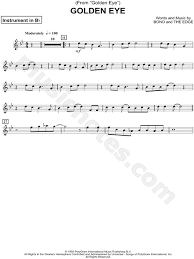 Download and print the james bond theme by arr. Goldeneye Bb Instrument From James Bond 007 Goldeneye Sheet Music Trumpet Clarinet Soprano Saxophone Or Tenor Saxophone In G Minor Download Print Sku Mn0156176