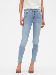 High Rise Button Front Sculpt Light Wash Skinny Jean Banana Republic Fact Light Wash Skinny Jeans Womens Winter Fashion Outfits Womens Fashion Spring Dresses