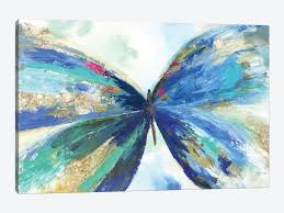 A coloring picture with a beautiful butterfly. Blue Butterfly Paintings On Canvas Painting Inspired