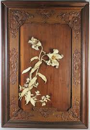 Sold Price A Pair Japanese Ivory And Wood Wall Hangings Meiji Period December 6 0113 10 00 Am Est Wood Wall Hanging Wood Wall Shibayama