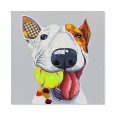 See more ideas about redecorating, decorating mistakes, sunroom decorating. Seven Wall Arts Funny Dog Painting Modern Cute Animal Artwork Cute Bull Terrier Dog Plays Tennis Canvas Art For Living Room Kids Room Decor 24 X 24 Inch Buy Online In