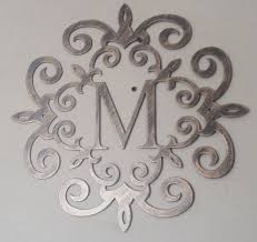 Family Initial Monogram Antique Look Any Letter Available Etsy In 2021 Metal Tree Wall Art Monogram Wall Metal Wall Art